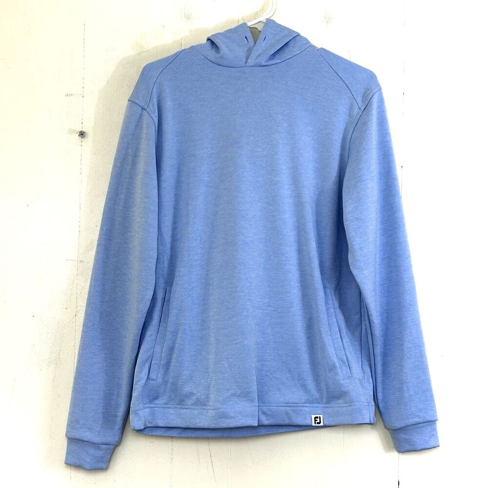 Footjoy FJ Men Golf Hoodie Sweater Size Small Sweatshirt Pullover Baby Blue